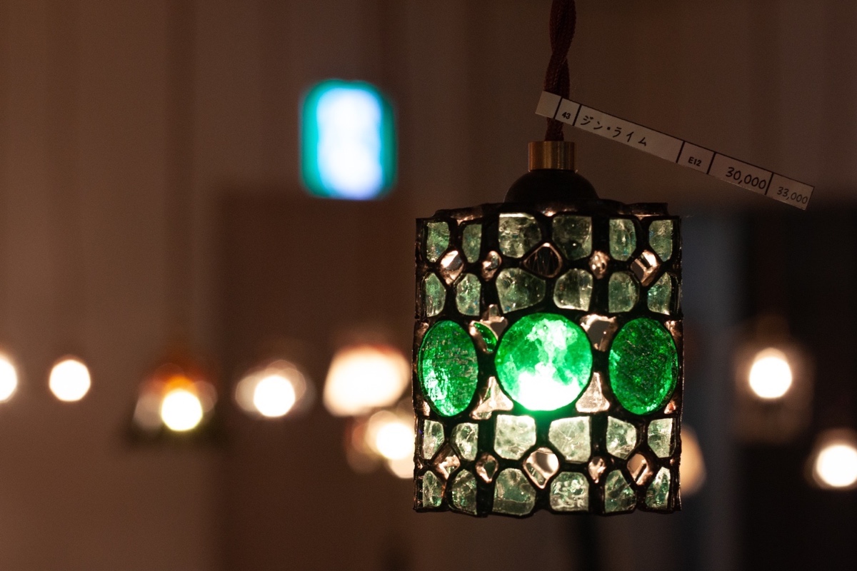 ステンドグラス 八角形ペンダントランプ　村瀬可衣さん 村瀬可衣ステンドグラス展Les petit lumieres〜しあわせのランプ
