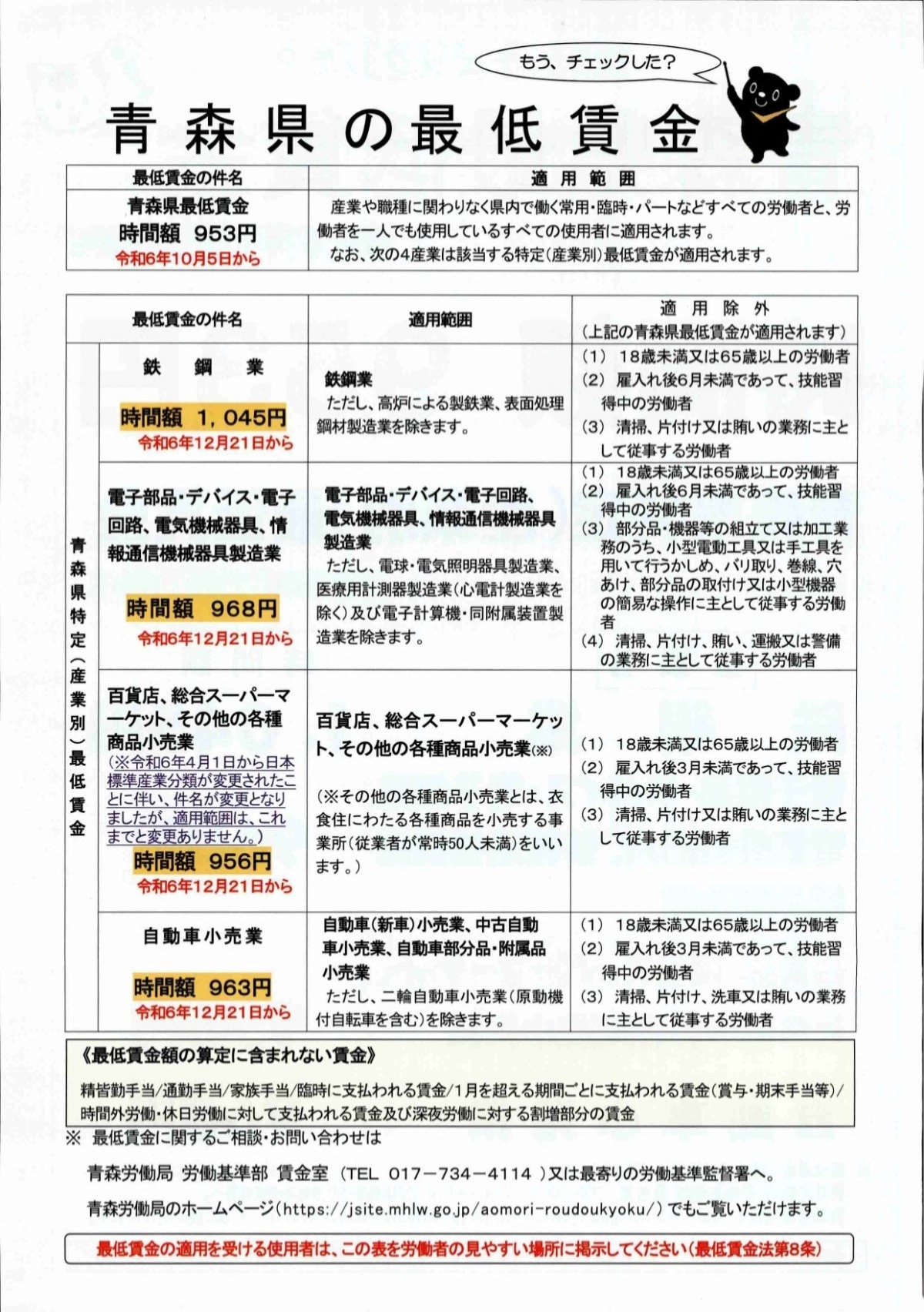 郵送買取 新品5台以上送料無料キャンペーン中！！  青森県特定(産業別)最低賃金改定のお知らせ - あらやしき社会 ルームウェア・パジャマ